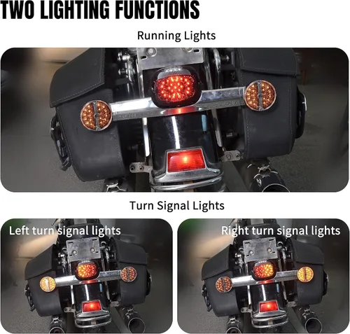 Miniatura 2 de Barra de luz LED trasera indicadora de señal de giro para Road King, lente ahumada, carcasa cromada, señal de giro para Harley Electra Glide