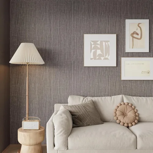 CRE8TIVE Papel tapiz marrón topo para despegar y pegar de 12 x 80 pulgadas, papel tapiz de tela de hierba tejida sintética, extraíble, autoadhesivo,