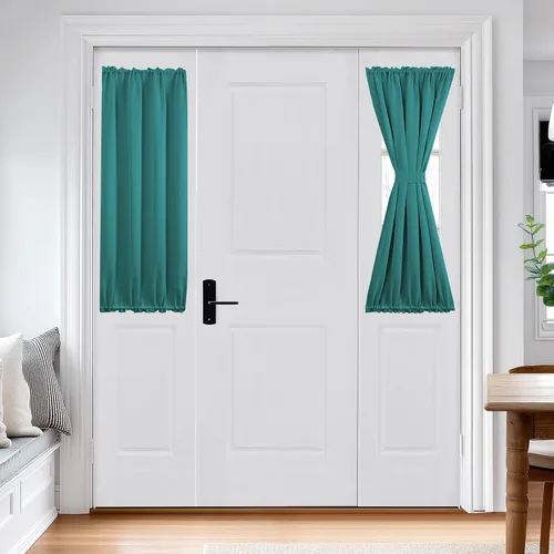 Miniatura 104 de Cortina térmica para puerta con bolsillo para barra, opacas, tratamiento de ventanas con ojales y ojales Deconovo 1 panel
