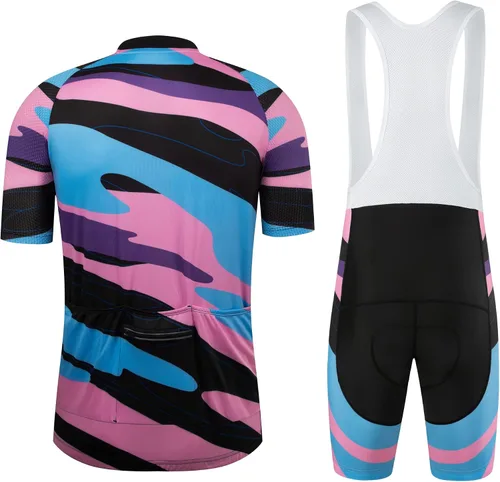 Miniatura 84 de Coconut Ropamo CR - Conjunto de camiseta de ciclismo para hombre, con cremallera y bolsillo con pantalones cortos con acolchado 4D