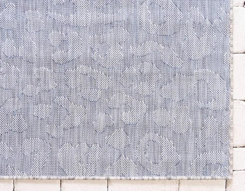 Miniatura 9 de Unique Loom Outdoor Safari Collection Alfombra de área - Leopardo (5 pies 1 pulgada x 8 pies, rectangular, azul/gris)