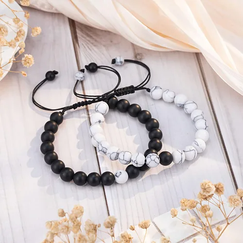 Miniatura 4 de UNGENT THEM Juego de pulseras ajustables a juego para parejas, regalos para novio, novia, pareja, marido, esposa, prometido, alma gemela, hombres