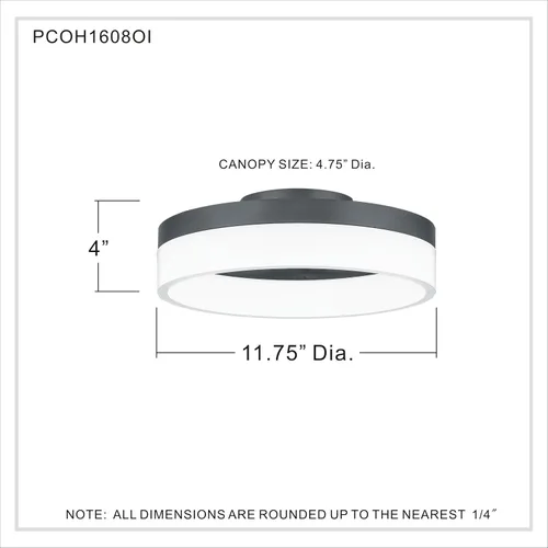 Miniatura 9 de Quoizel Cohen - Lámpara de techo redonda semiempotrada, bronce aceitado, luz LED moderna colgante integrada para pasillo, cocina, dormitorio o baño