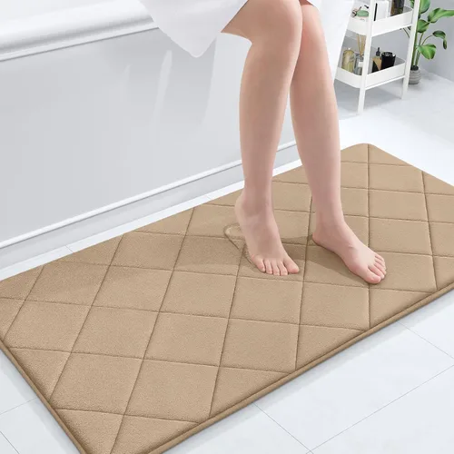 Miniatura 212 de OLANLY Tapete de baño de espuma viscoelástica de 24 x 16 pulgadas, ultra suave y absorbente, lavable a máquina, cómodo tapete de baño para suelo
