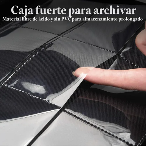 Miniatura 4 de Fabmaker - Carpeta de tarjetas con cierre de alta calidad, 9 bolsillos, cubierta de poliuretano, álbum de colección de tarjetas con cremallera, Rosa