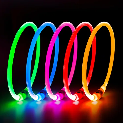 Miniatura 3 de Collar de perro LED Higo - Collares de perro con luz recargable por USB, collar LED para perros con flash DIY para paseos nocturnos de tus perros