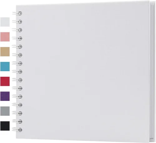 Miniatura 41 de potricher Álbum de scrapbook DIY de 10 x 10 pulgadas, 80 páginas de papel kraft grueso negro en blanco, libro de recuerdos para bodas y aniversarios