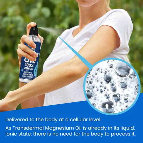 Miniatura 6 de Espray de aceite de magnesio puro 4oz - Espray tópico de magnesio de fuerza extra para dormir - Menos picazón - Menos escozor - 100% aceite natural
