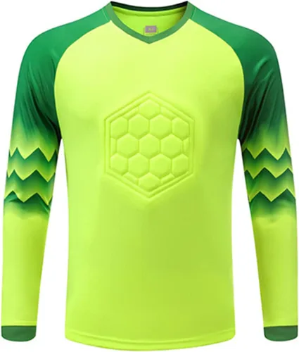Miniatura 16 de TiaoBug Kids Boys Gladiator Goalkeeper Jersey Padded Goalie Shirt Soccer Jersey Sports Team Training Uniforms