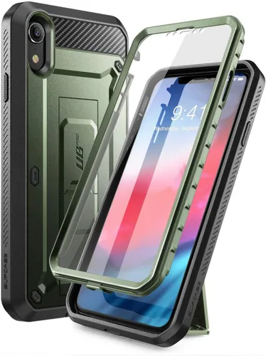 Miniatura 10 de SUPCASE Unicorn Beetle Pro Series - Funda antigolpes diseñada para iPhone XR, con protector de pantalla integrado de cuerpo completo, la funda Negro