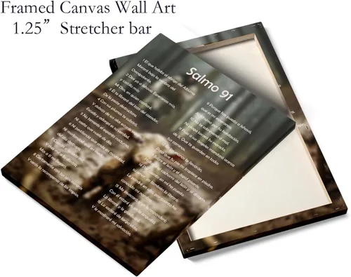 Miniatura 3 de Salmo 91 En Español Para Pared, Arte de pared del Salmo 91, Cuadros Cristianos Para Pared En Español, Decoración de pared cristiana en español, Ta