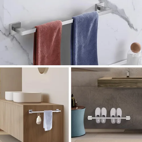 Miniatura 8 de LANC Toallero de 24 pulgadas para baño montado en la pared, toallero de baño de níquel cepillado, toallero de acero inoxidable SUS304 para inodoro