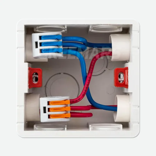 Miniatura 6 de 50 conectores de cable de palanca, conector conductor de empalme compacto para cables flexibles de trenzado sólido 28-12 AWG (azul)
