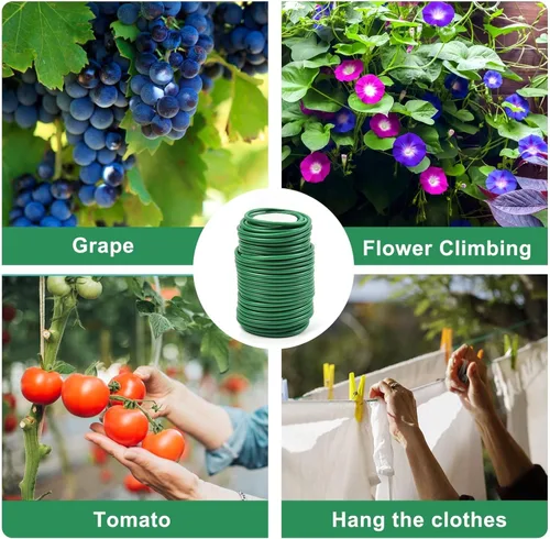 Miniatura 6 de Decoroca Lazos suaves para plantas de apoyo, alambre reutilizable impermeable de 65.6 pies, giro de jardín de 0.138 in, para plantas de interior y 1