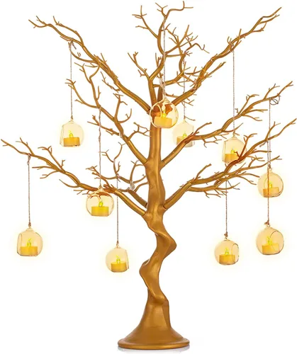 Miniatura 11 de NUPTIO Árbol Artificial Negro de Halloween: 22.8 pulgadas de Alto Exhibidor de Ornamentos Navideños Árboles Falsos Manzanita Ramas Decorativas