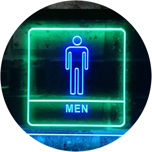 Miniatura 20 de ADVPRO Señal de neón LED de doble color para inodoro e inodoro para hombre, color azul y rojo, 12 "x 8.5" st6s32-i1015-br