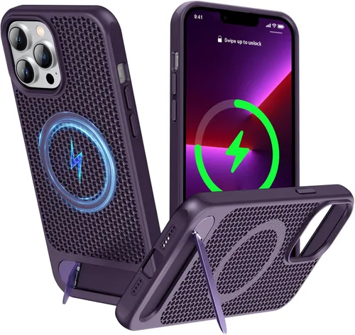 Miniatura 12 de Funda magnética de disipación de calor para iPhone 13 Pro Max, para MagSafe, protección contra caídas Coolingf, funda con función atril ajustable