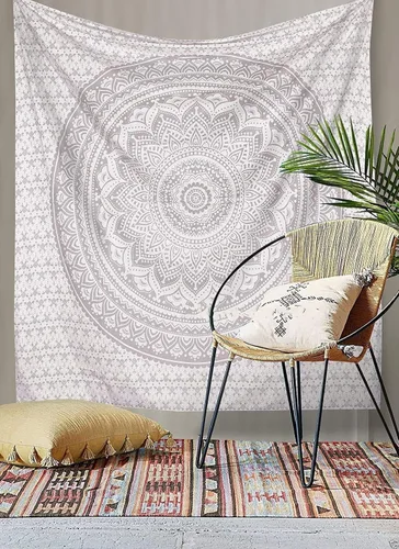 Miniatura 17 de ANJANIYA - Tapiz para colgar en la pared, diseño de mandala, nuevo sombreado dorado, decoración de dormitorio, metálico, hippy, arte de muro