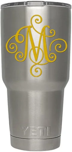 Miniatura 21 de Monogram - Calcomanía troquelada/vinilo adhesivo. Haga clic para opciones de color/letra. Disponible en cuatro colores y todas las letras de la A