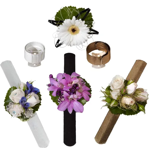 Miniatura 6 de Floral Supply Online - Pulsera brillante Slaplet. Pulseras florales de ramillete a presión para bodas, bailes, bailes o eventos., Plástico, No es