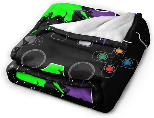 Miniatura 2 de Manta para Jugar Video Juegos, Gamer Cool, Manta Suave para Cama, Ropa de Cama Cálida, Acogedora, de Felpa, Manta de Franela y Forro Polar, Regalos