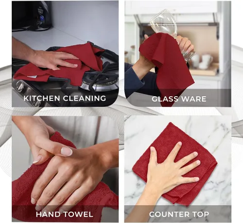 Miniatura 7 de Avalon Towels Toallas de algodón – Paquete de 24 unidades, 12 x 12 pulgadas, 100% algodón hilado en anillo, toallas faciales suaves y absorbentes