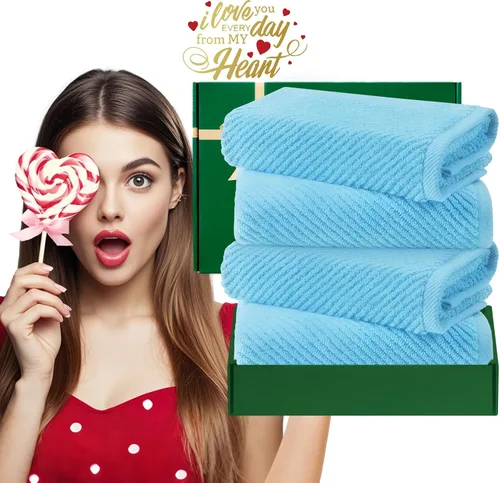 Miniatura 141 de VOOVA & MOVAS Toallas de mano blancas - 100% algodón Ligeras Gruesas Secado rápido Suaves Absorbentes, paquete de 4 piezas grandes de 18