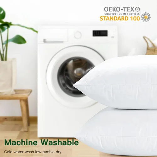Miniatura 5 de OTOSTAR Paquete de 1 relleno de almohada de plumón y plumas, 18 x 18 pulgadas, rellenos de almohada cuadrados suaves y esponjosos con funda