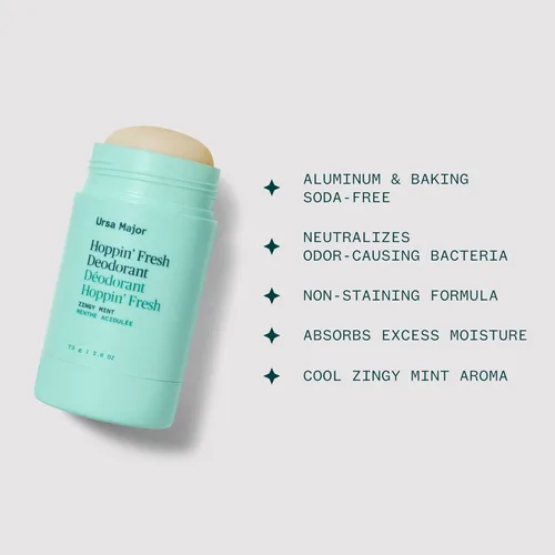 Miniatura 3 de Desodorante Ursa Major Hoppin' Fresh 100 % natural, sin aluminio, no mancha, elimina olor y absorbe la humedad con menta, eucalipto y romero (2.6 oz)