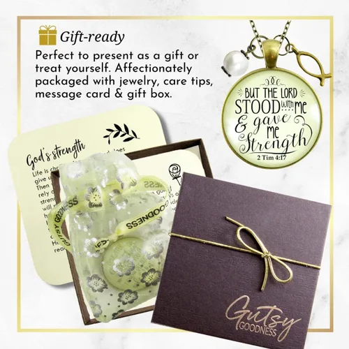 Miniatura 47 de Gutsy Goodness Faith He Cares - Collares hechos a mano con mensaje para mujer cristiana