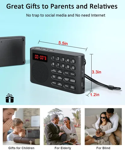 Miniatura 5 de iGuerburn KJV Audio - Reproductor de Biblia para personas mayores, Biblia electrónica antigua y nueva versión en versión King James, Biblia hablante