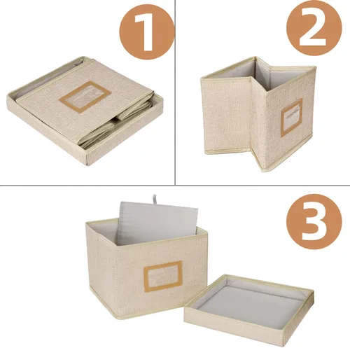 Miniatura 6 de Lukeline Organizador de tarjetas de felicitación y caja de almacenamiento con 15 divisores ajustables, almacena más de 140 tarjetas, adecuado