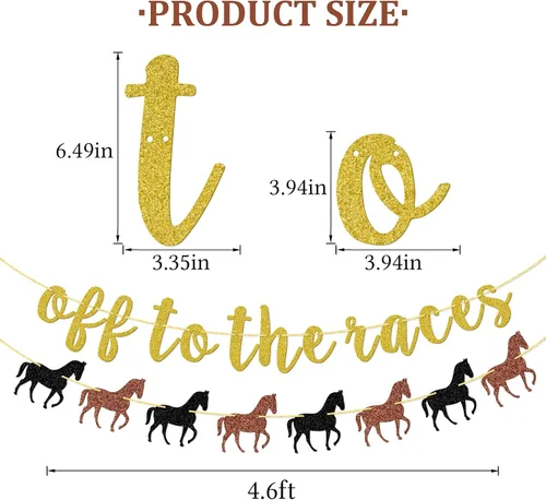 Miniatura 3 de Cartel Off To The Races, pancarta de caballo, pancarta de fiesta de rodeo, decoración de fiesta de carreras de caballos, decoración de fiesta