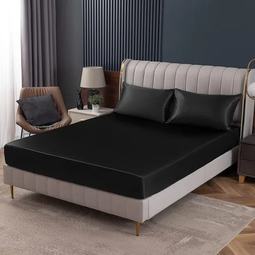 Miniatura 45 de Homiest Sábana Plana de Satén Blanco - Ropa de Cama de Colchón Full de Lujo y Ultra Suave
