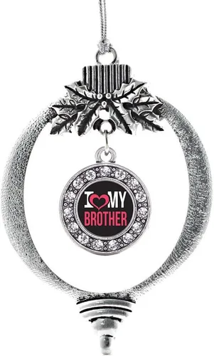 Miniatura 64 de Inspired Silver - Twin One - Adorno festivo de Navidad de plata - Adorno festivo de árbol de Navidad con dije de círculo y circonita cúbica