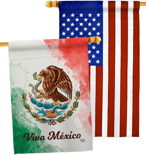 Ornamento Collection Viva México Casa Bandera Pack de Nación Regional Internacional Mundo País Particular Área Decoración Banner Pequeño Jardín