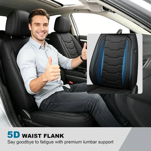 Miniatura 7 de DISUTOGO Juego completo de fundas de asiento para Honda Civic 2003-2024 2025 2026, impermeables, de cuero de primera calidad para fundas de asiento