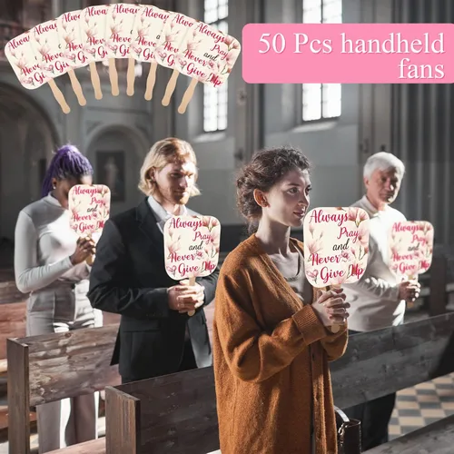 Miniatura 6 de Sherr 50 piezas de regalos inspiradores cristianos a granel para mujeres, hombres, fanáticos de la iglesia, abanicos de madera de mano, funeral