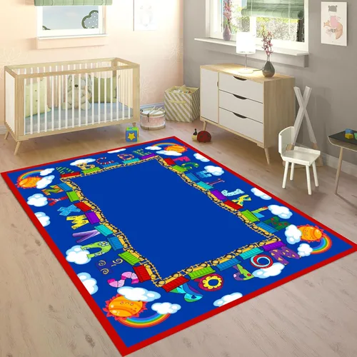 Miniatura 10 de Tapete educativo de 3 x 4 pies, tapete de aprendizaje ABC y 123 para niños pequeños con diseños de animales, alfombra antideslizante lavable