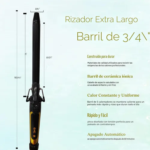 Miniatura 3 de abp - Rizador de pelo de 3/4 pulgadas con barril largo pequeño y revestimiento cerámico para cabello corto/mediano, pantalla LED de calentamiento