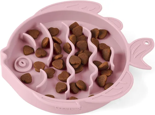 Miniatura 18 de Coomazy Cuencos de silicona de alimentación lenta para perros y gatos, juguete interactivo para mascotas para entrenamiento de alimentos