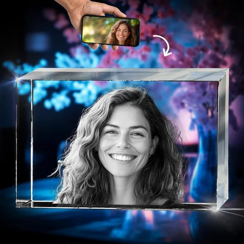 Miniatura 11 de 3D innovation Foto de cristal 3D, regalos conmemorativos personalizados para mamá, papá, esposa, hombres, mascotas, imagen de vidrio personalizada
