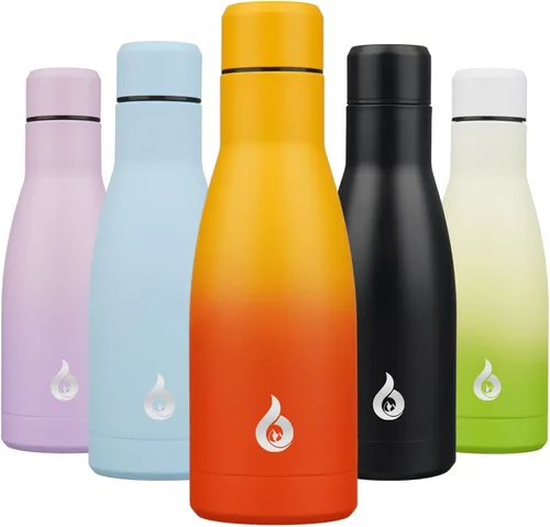Miniatura 20 de BJPKPK Botella de Agua Aislada 17oz Botellas de Agua de Acero Inoxidable Apta para Lavavajillas Metal Térmica Mantiene Frío y Caliente, Gris Niebla