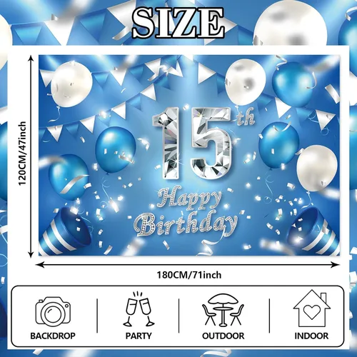 Miniatura 2 de Cartel de feliz cumpleaños número 11, globos de decoración de fondo de confeti de cristal, decoración temática para niños o niñas, vítores a 11