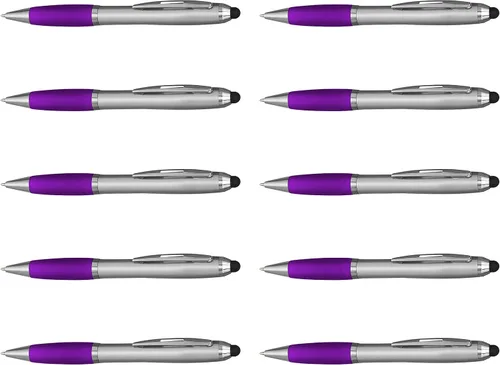 Miniatura 18 de DISCOUNT PROMOS Juego de 10 bolígrafos Stylus, paquete a granel, tinta negra, ideal para oficina, escuela, negocios, ferias comerciales, eventos