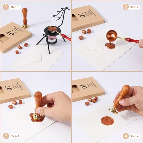 Miniatura 4 de SHOWIN Varillas de cera de sellado para pistola de pegamento para sello de cera, dorado metálico, ideal para invitaciones de boda, sobres