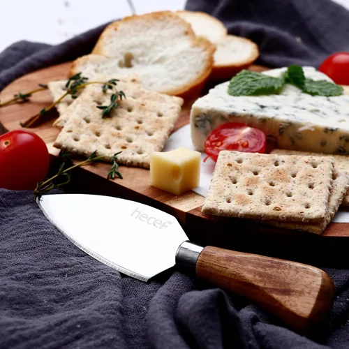 Miniatura 10 de hecef Juego de tablas de queso ovaladas de madera, tabla de servir queso de madera de acacia con mármol blanco y cuchillo de queso, bandeja