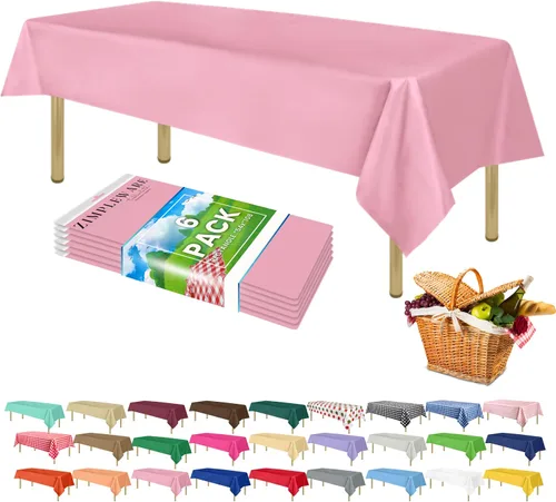 Miniatura 90 de Zimpleware - Mantel redondo de plástico para fiestas de 213 cm (84 pulgadas) de diámetro (paquete de 1, 6 y 12 unidades)