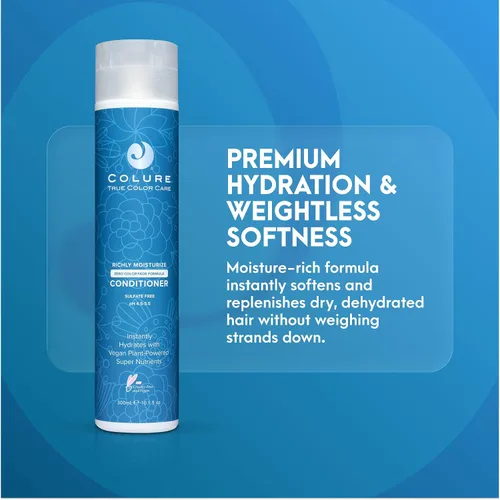 Miniatura 2 de COLURE Acondicionador Richly Moisturize de 10 onzas – Tratamiento ligero de hidratación profunda para el cuidado del color del cabello seco dañado