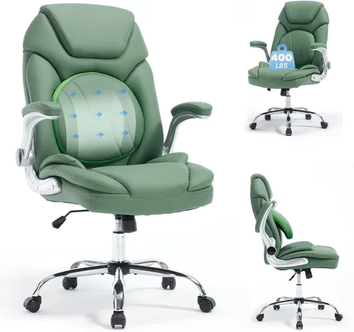 Miniatura 9 de Silla ergonómica de escritorio de oficina con brazos abatibles de apoyo trasero, cómoda silla de oficina ejecutiva, color negro